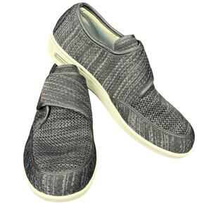 Men's Youyun Diabetic Gray Adjustable Memory Foam Shoes Size 10